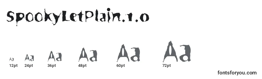 SpookyLetPlain.1.0 Font Sizes