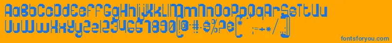 Pogo ffy Font – Blue Fonts on Orange Background