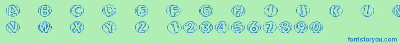 Woodcuttedcapsfs Font – Blue Fonts on Green Background
