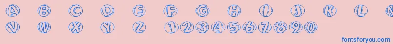 Woodcuttedcapsfs Font – Blue Fonts on Pink Background