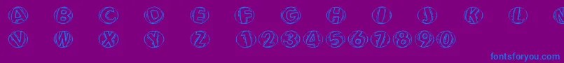 Woodcuttedcapsfs Font – Blue Fonts on Purple Background