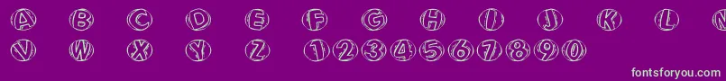 Woodcuttedcapsfs Font – Green Fonts on Purple Background