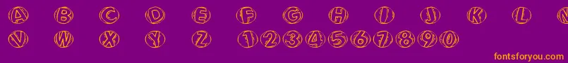 Woodcuttedcapsfs Font – Orange Fonts on Purple Background