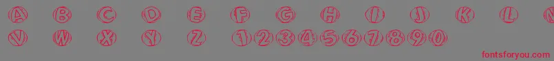Woodcuttedcapsfs Font – Red Fonts on Gray Background