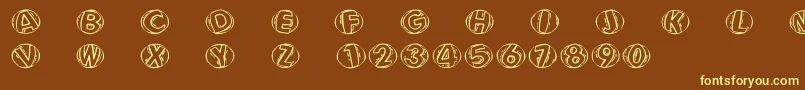Woodcuttedcapsfs Font – Yellow Fonts on Brown Background