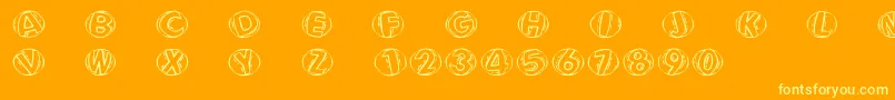 Woodcuttedcapsfs Font – Yellow Fonts on Orange Background