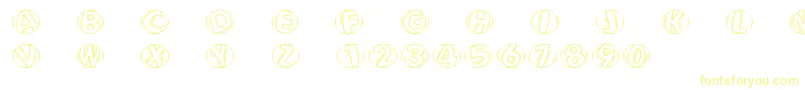 Więcej informacji o czcionce Woodcuttedcapsfs Czcionka Woodcuttedcapsfs – żółte czcionki