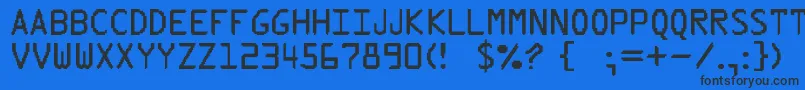 PixType Font – Black Fonts on Blue Background