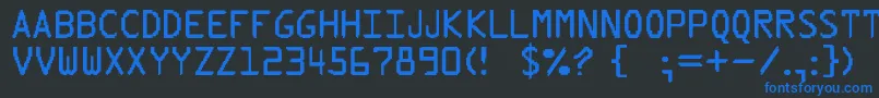 Lisätietoja PixType-fontista PixType-fontti – siniset fontit mustalla taustalla