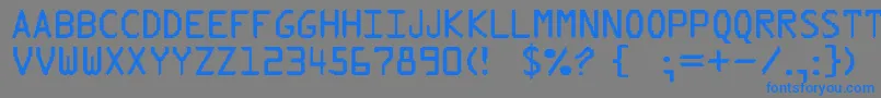 PixTypeフォントについての詳細 フォントPixType – 灰色の背景に青い文字