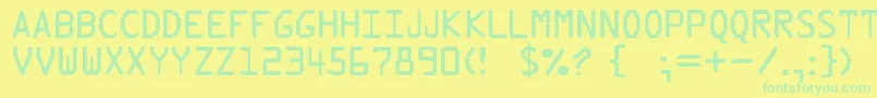 PixType Font – Green Fonts on Yellow Background