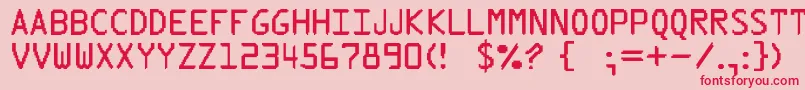 PixType Font – Red Fonts on Pink Background