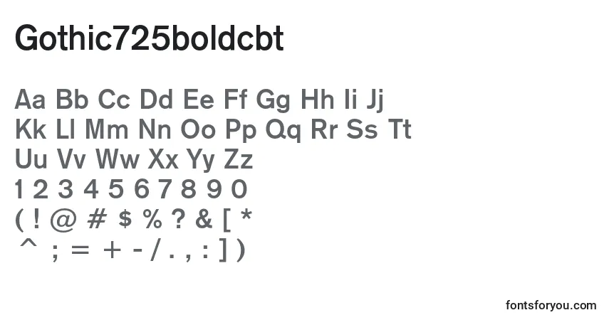 Czcionka Gothic725boldcbt – alfabet, cyfry, specjalne znaki