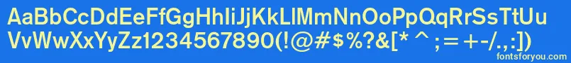 フォントGothic725boldcbt – 黄色の文字、青い背景