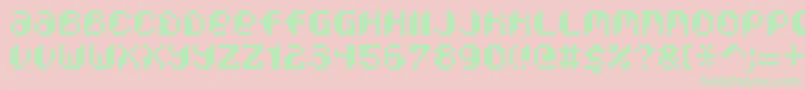 PixcelDotmatrix Font – Green Fonts on Pink Background