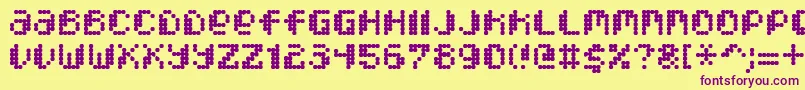 Шрифт PixcelDotmatrix – фиолетовые шрифты на жёлтом фоне