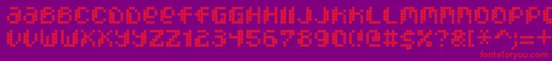 PixcelDotmatrix Font – Red Fonts on Purple Background