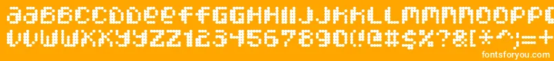 フォントPixcelDotmatrix – オレンジの背景に白い文字