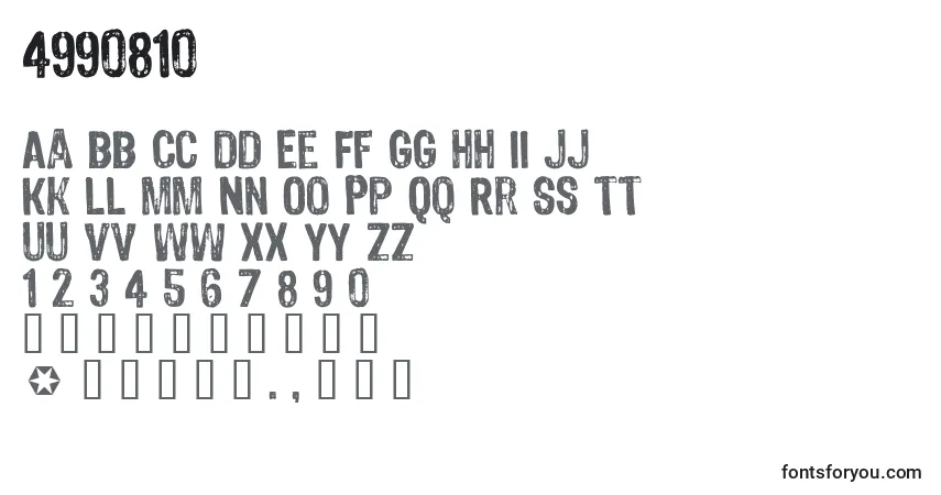 A fonte 4990810 – alfabeto, números, caracteres especiais