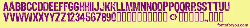 4990810 Font – Purple Fonts on Yellow Background