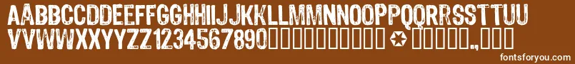 4990810 Font – White Fonts on Brown Background