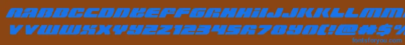 Capricusskew Font – Blue Fonts on Brown Background