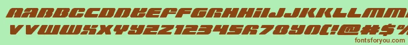 Шрифт Capricusskew – коричневые шрифты на зелёном фоне