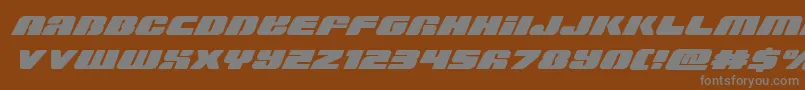 Weitere Informationen zur Capricusskew-Schriftart Capricusskew-Schriftart – Graue Schriften auf braunem Hintergrund