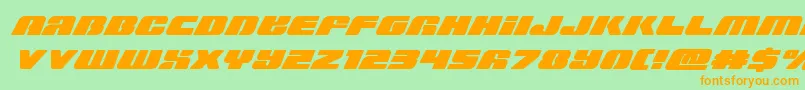 Capricusskew-fontti – oranssit fontit vihreällä taustalla