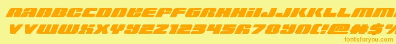 Police Capricusskew – polices orange sur fond jaune