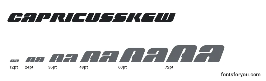 Capricusskew Font Sizes