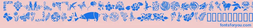 Czcionka GeElementsOfNatureI – niebieskie czcionki na różowym tle