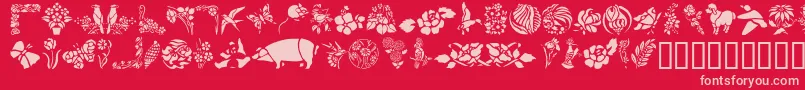 GeElementsOfNatureI Font – Pink Fonts on Red Background