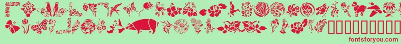 GeElementsOfNatureI Font – Red Fonts on Green Background