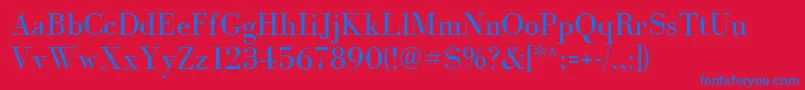 Bodonicyrillicfwf Font – Blue Fonts on Red Background