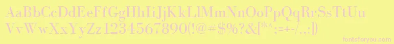 Bodonicyrillicfwf Font – Pink Fonts on Yellow Background