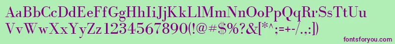 Bodonicyrillicfwf Font – Purple Fonts on Green Background