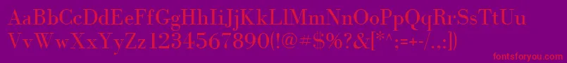 フォントBodonicyrillicfwf – 紫の背景に赤い文字