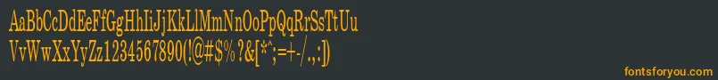 フォントSchoolPlain.001.00145n – 黒い背景にオレンジの文字