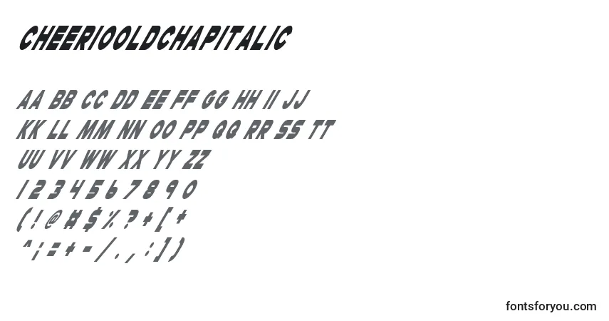 Шрифт CheerioOldChapItalic – алфавит, цифры, специальные символы