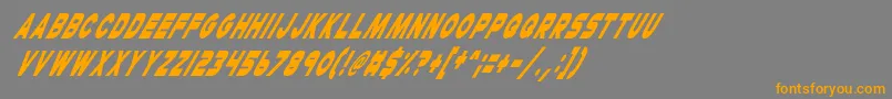 CheerioOldChapItalic-Schriftart – Orangefarbene Schriften auf grauem Hintergrund