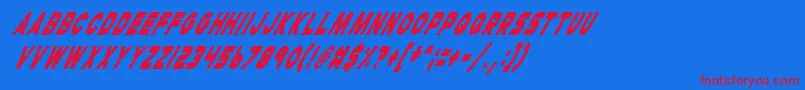 CheerioOldChapItalic Font – Red Fonts on Blue Background