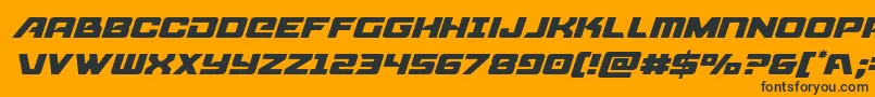 Шрифт Aircruiserlightital – чёрные шрифты на оранжевом фоне