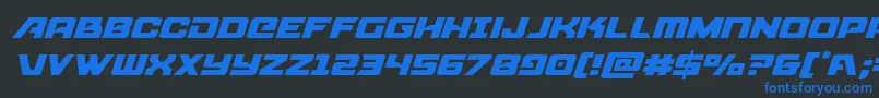 Aircruiserlightital Font – Blue Fonts on Black Background