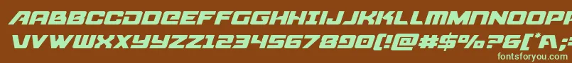 Шрифт Aircruiserlightital – зелёные шрифты на коричневом фоне