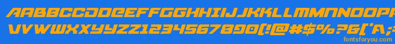 Шрифт Aircruiserlightital – оранжевые шрифты на синем фоне