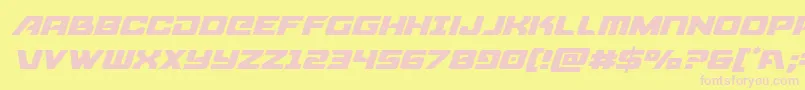 Aircruiserlightital-fontti – vaaleanpunaiset fontit keltaisella taustalla