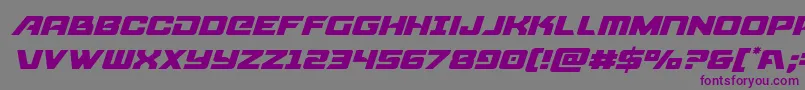 Czcionka Aircruiserlightital – fioletowe czcionki na szarym tle