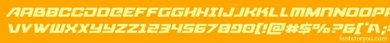 Aircruiserlightital-Schriftart – Gelbe Schriften auf orangefarbenem Hintergrund