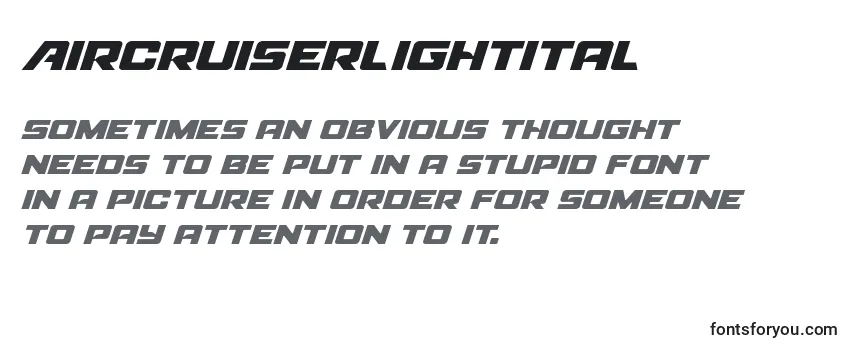 Обзор шрифта Aircruiserlightital